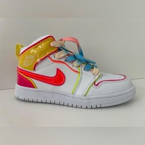 NWT Air Nike Jordan one Mid color Candy Jelly size 1Y